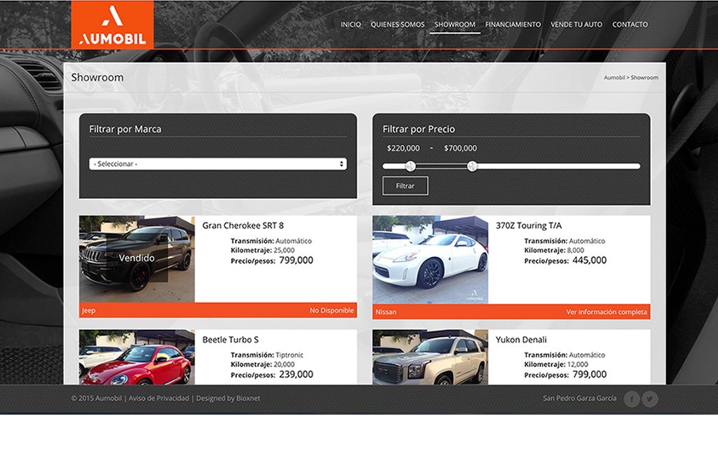 paginas web para carros