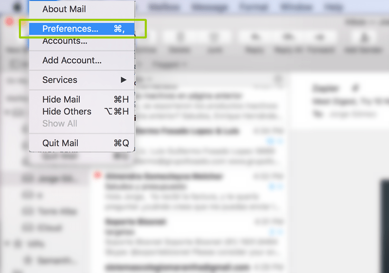 como dar de alta correo en mac mail sierra 12