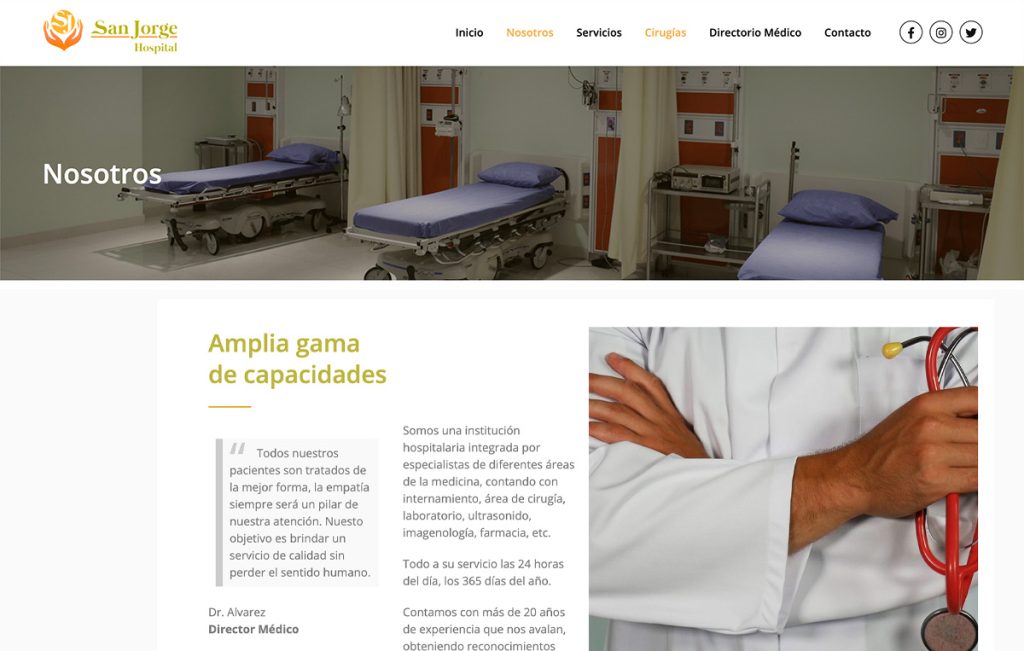 pagina web para hospitales